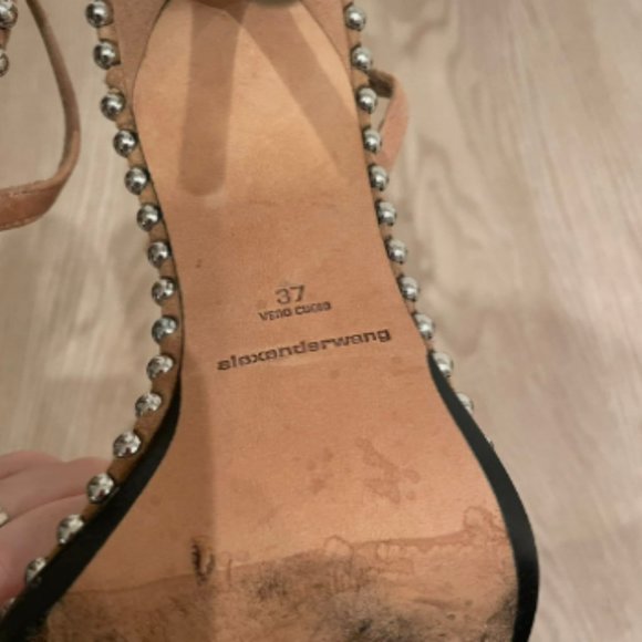 Alexander Wang Nova Transparent Camel Caramel Suede Slingback Sandal 7 (37.5) - Picture 6 of 11